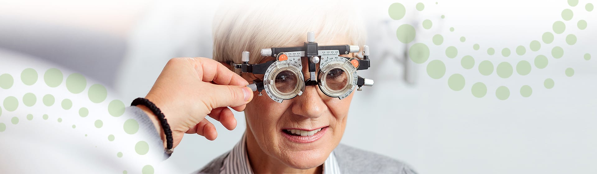 mature person getting an eye exam