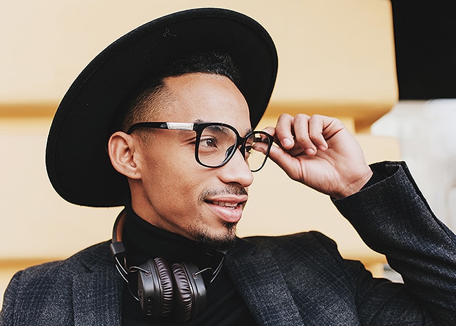 stylish man wearing glasses